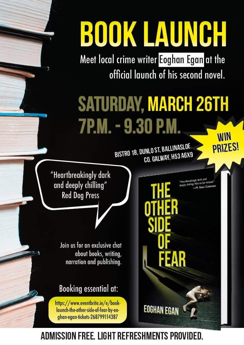 Eoghan Egan, launching his second crime novel in Ballinasloe