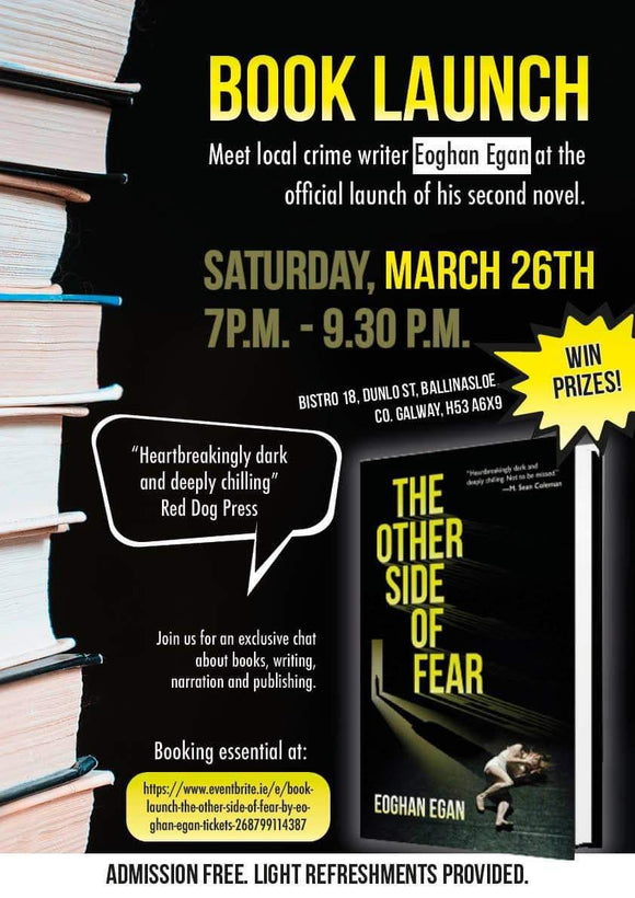 Eoghan Egan, launching his second crime novel in Ballinasloe