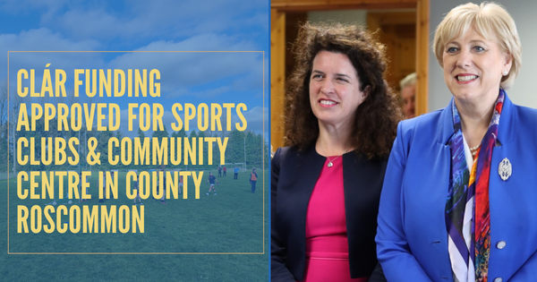 Senator Dolan welcomes CLÁR funding for Sports Clubs & Community Centre in County Roscommon