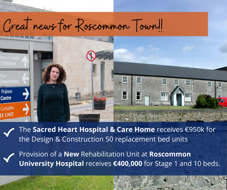 €1.35 million Funding for Roscommon Hospitals under HSE Capital Plan 2021